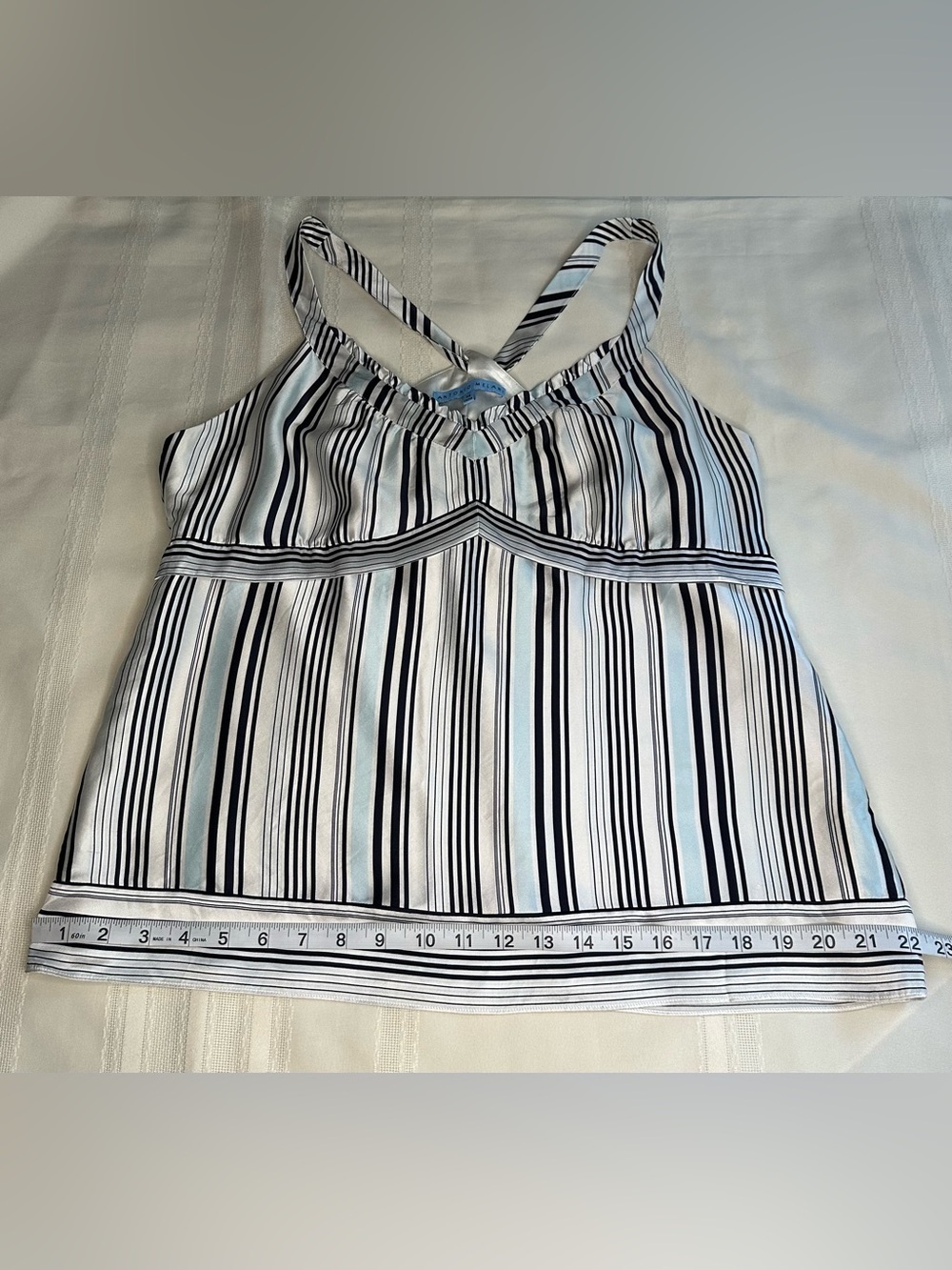 ANTONIO MELANI Silk Top Size 14 Elegant With Crisscross Straps Women’s Top - Picture 10 of 16